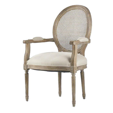 Dining Chair - Medallion Arm Chair, Caned Back