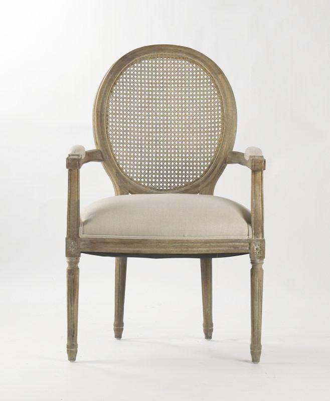 Dining Chair - Medallion Arm Chair, Caned Back