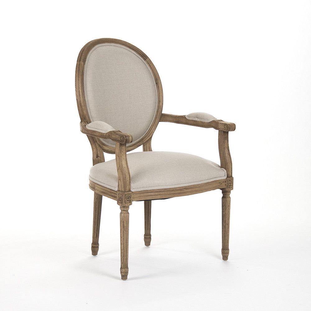 Dining Chair - Medallion Arm Chair, Natural Oak