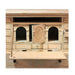 Full view of the antiqued pastel secretary desk showcasing its elegant design.