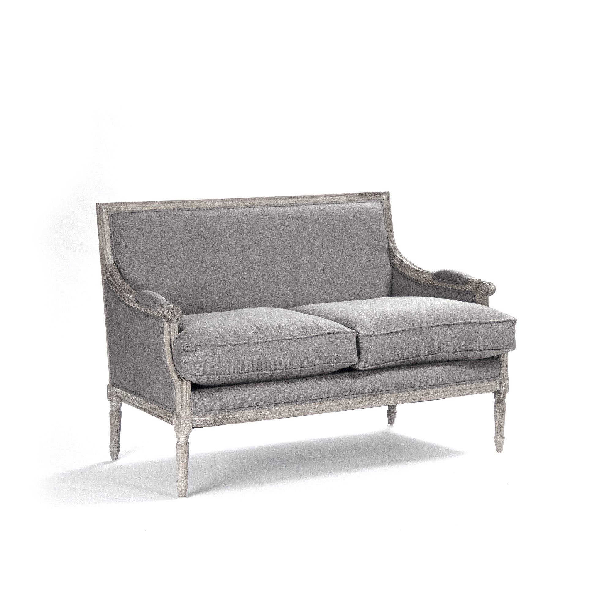 Sofa - Louis Settee, Grey Linen