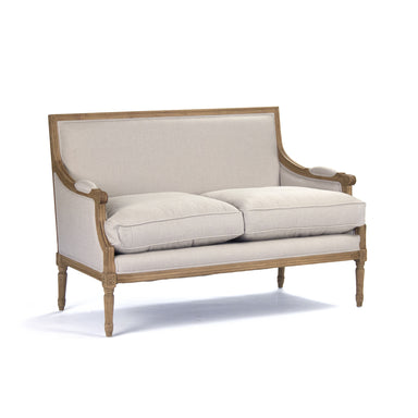 Sofa - Louis Settee, Natural Linen