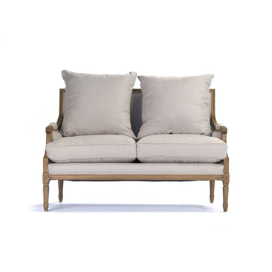 Sofa - Louis Settee, Natural Linen