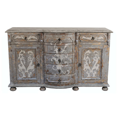 Vintage Barrocan Console Table crafted from Peruvian oak and Chilean pine with ornate detailing